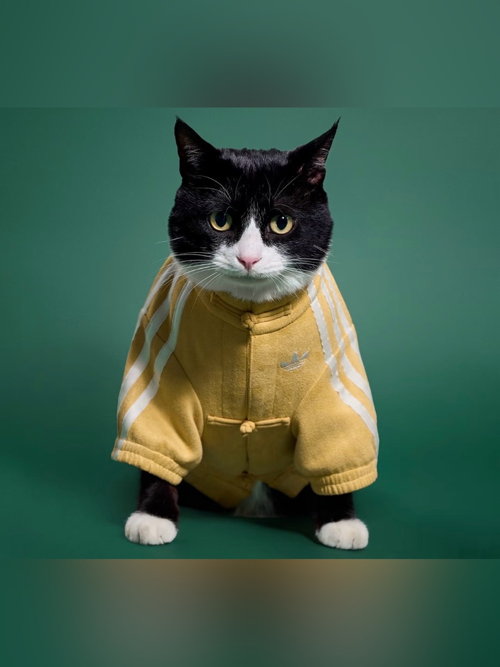 Adidas Pet CTT Chinese Style Soft Track Top Yellow Tang Style KZ4781 - Picture 3 of 9